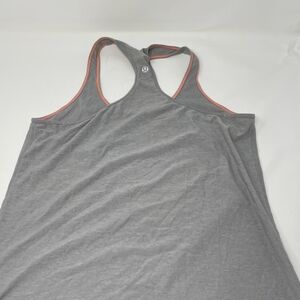 lululemon athletica Gray Racerback Tank with Coral Trim